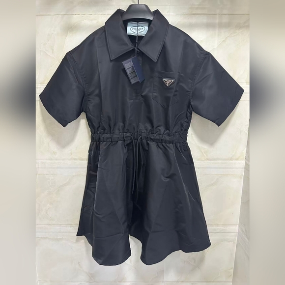 Prada Black Cinched Waist Dress - Picture 1 of 9
